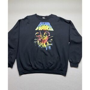 Star Wars Mens The Empire Strikes Back Black Crew Neck Pullover Size 2XL